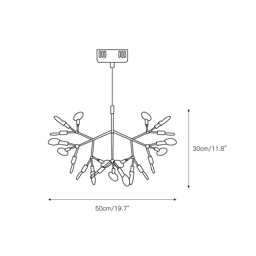 Chandelier Metal Acrylic LED 150.0 cm White Dining Room Sculptural Branch Ceiling Light Fixture | Thomler