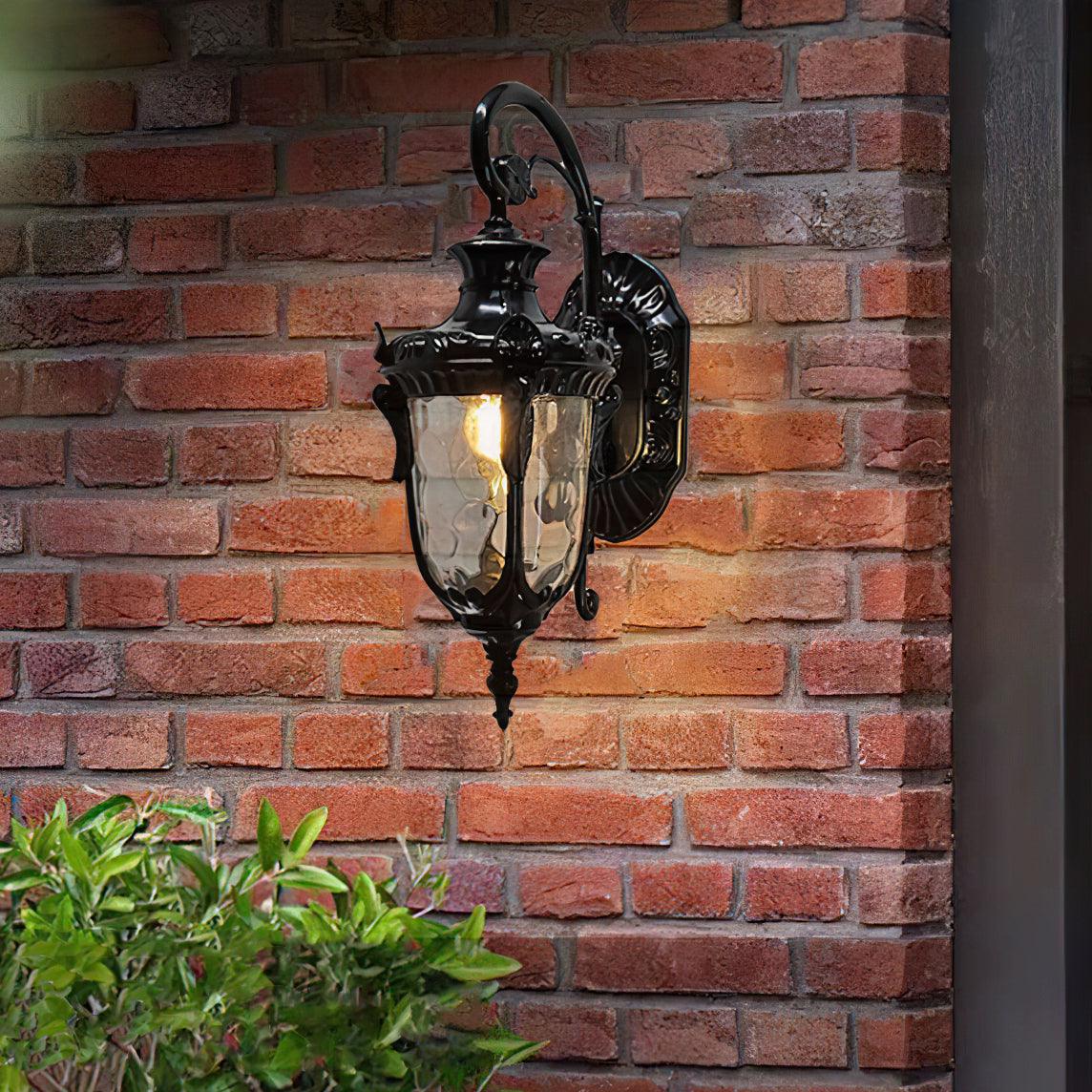 Outdoor Wall Lamp Brass Glass 20.5 in Vintage Garden Porch Exterior Lighting Exterior Wall Sconce | Thomler