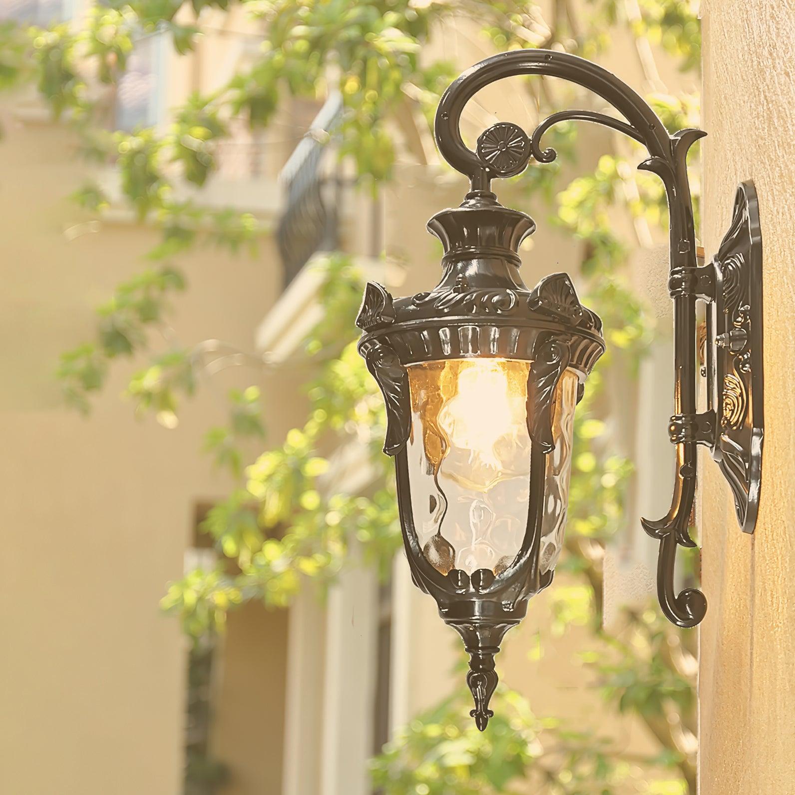 Outdoor Wall Lamp Brass Glass 20.5 in Vintage Garden Porch Exterior Lighting Exterior Wall Sconce | Thomler