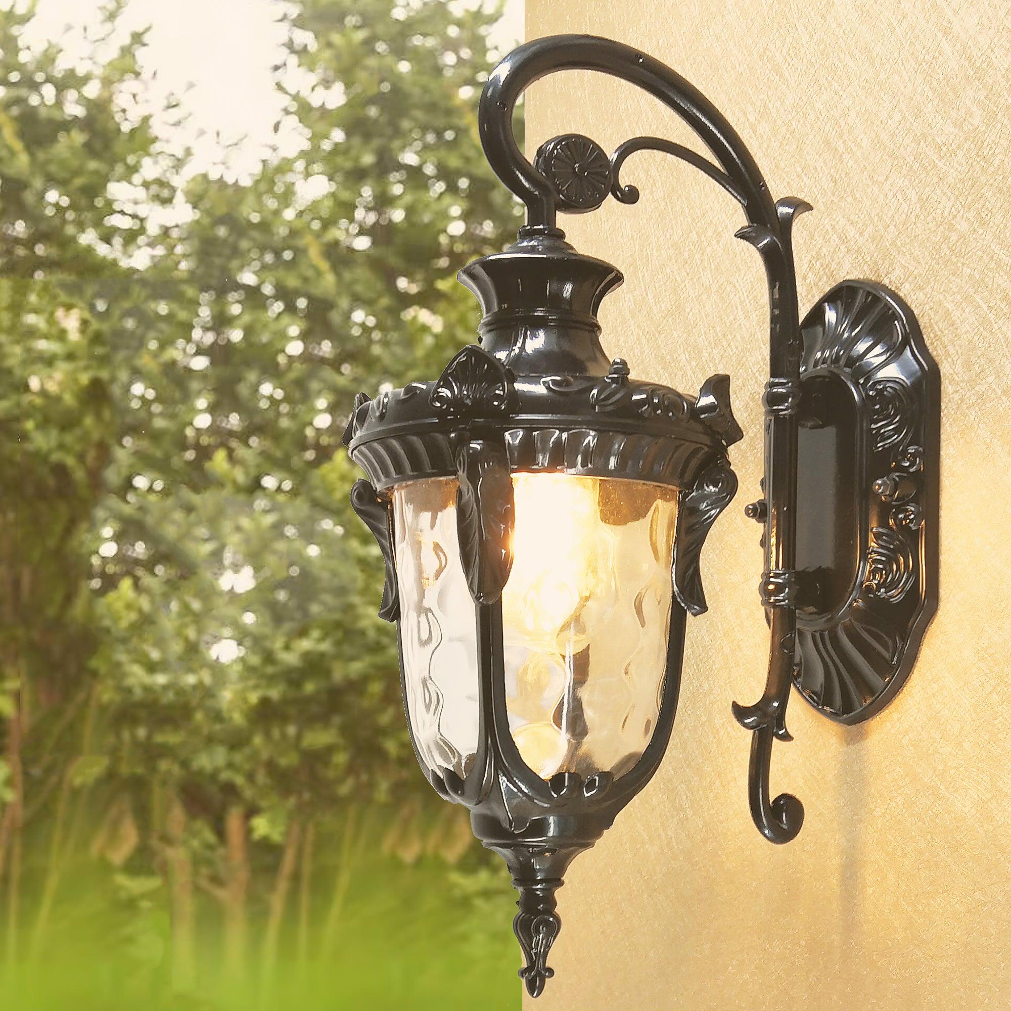 Outdoor Wall Lamp Brass Glass 20.5 in Vintage Garden Porch Exterior Lighting Exterior Wall Sconce | Thomler