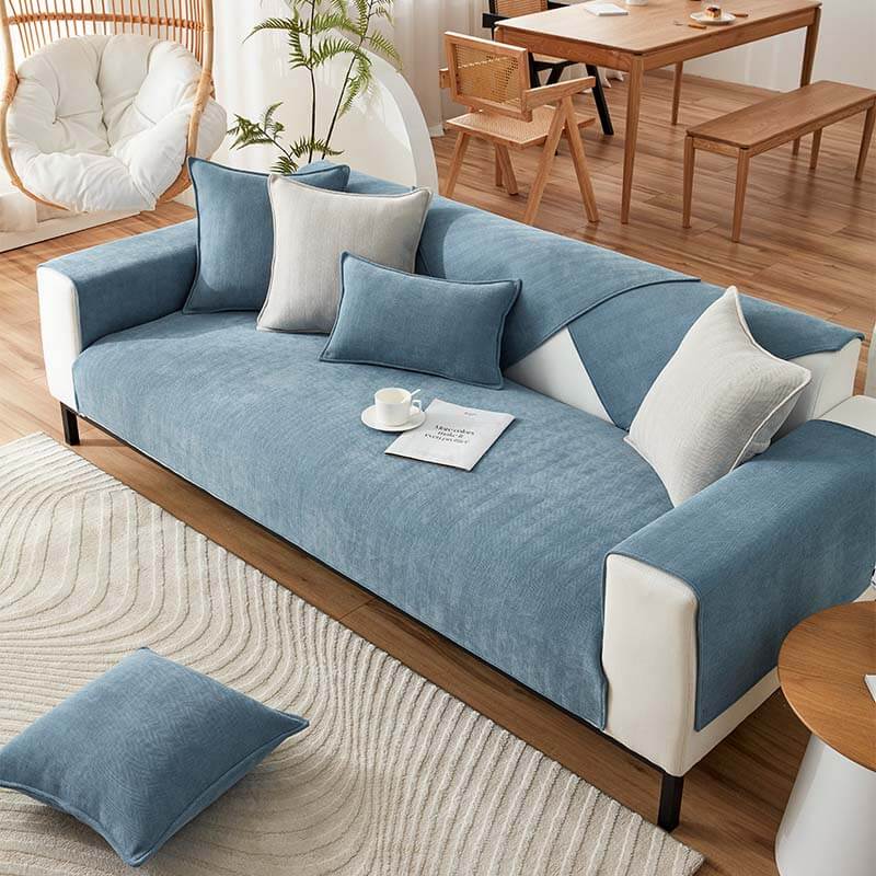 Chenille Furniture Throw – Washable Couch Cover with Non-Slip Grip for Pet Owners | Thomler