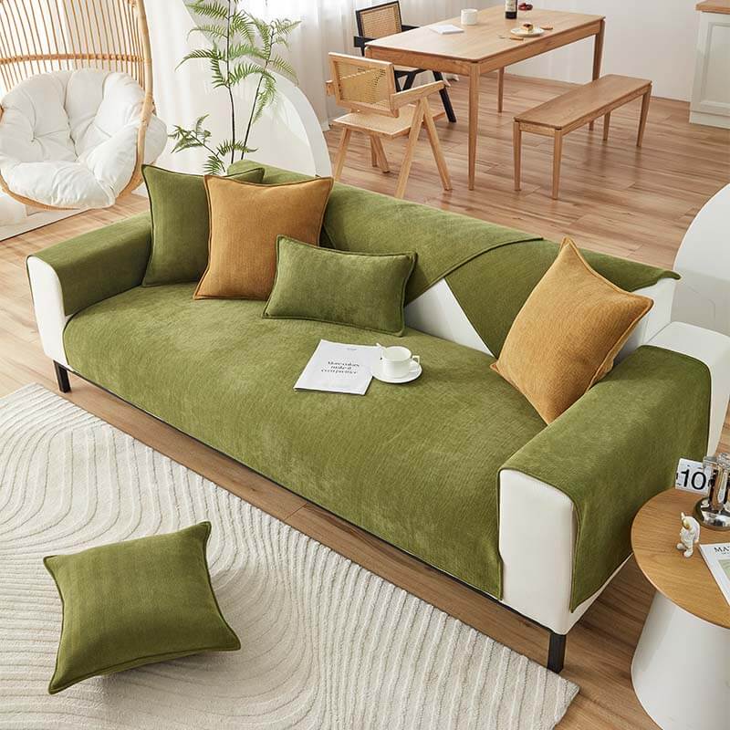 Chenille Furniture Throw – Washable Couch Cover with Non-Slip Grip for Pet Owners | Thomler