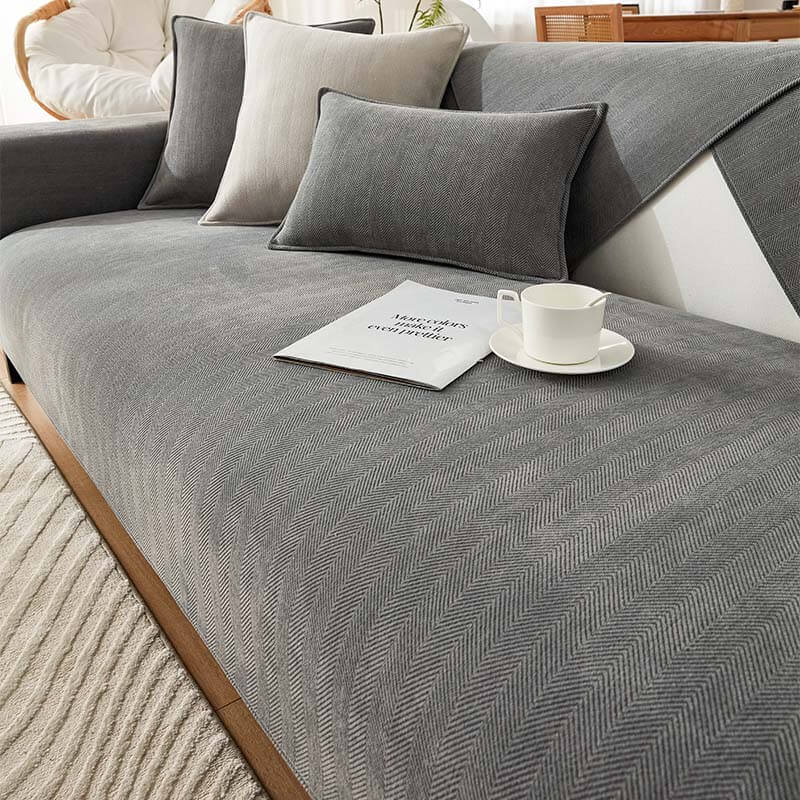 Chenille Furniture Throw – Washable Couch Cover with Non-Slip Grip for Pet Owners | Thomler