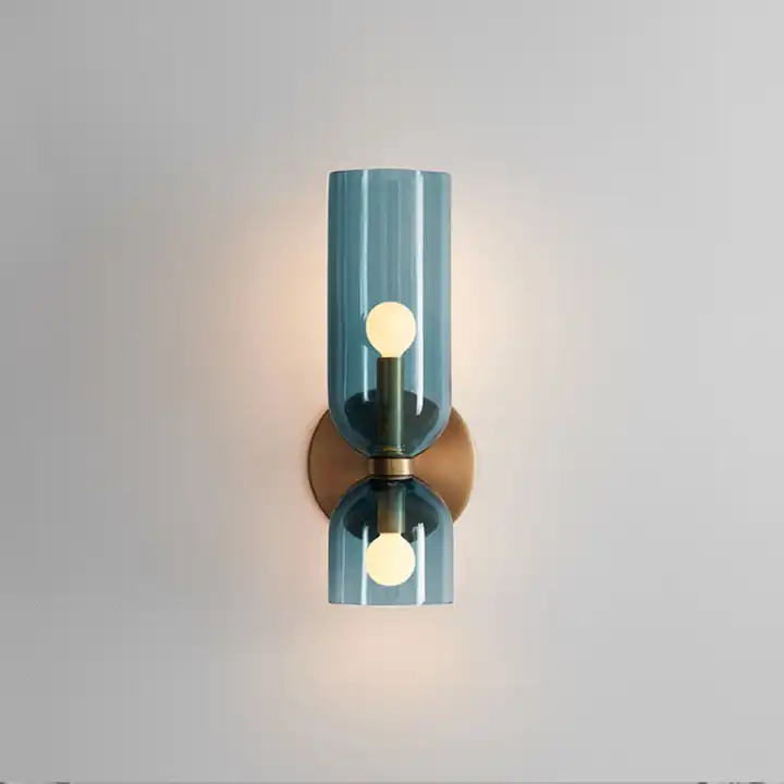 Twin-Bulb Cylinder Glass Wall Sconce for Dining Room, Bar & Bedroom | Hardwire Mount | Thomler