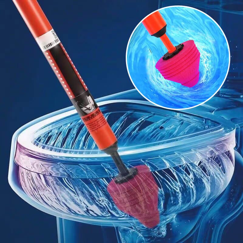 Air-Powered Drain Blaster for Clogged Toilets – ABS Construction Ergonomic Handle Mess-Free Unclogging Tool 0-8 PSI Pressure System | Thomler