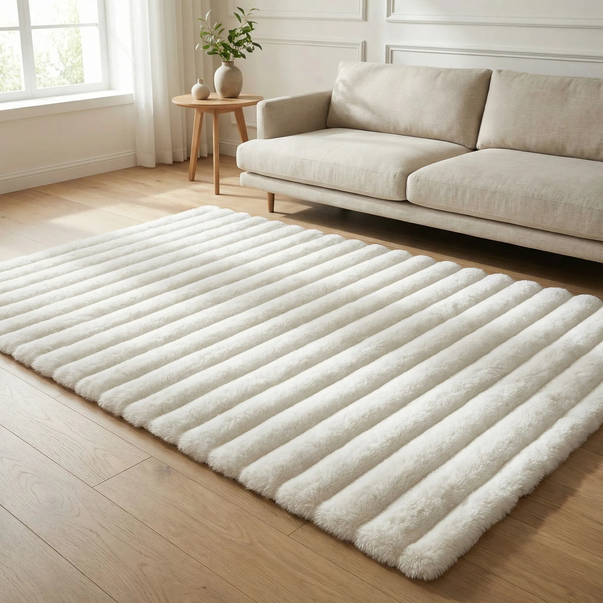 Plush Shag Area Rug with Cloud Texture Pattern for Living Room, Bedroom & Play Space – Ultra-Soft Cushioned Foam Backing, Non-Slip Grip | Thomler
