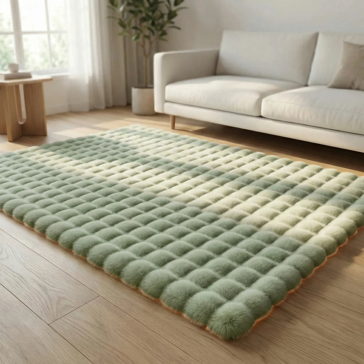 Plush Shag Area Rug with Cloud Texture Pattern for Living Room, Bedroom & Play Space – Ultra-Soft Cushioned Foam Backing, Non-Slip Grip | Thomler