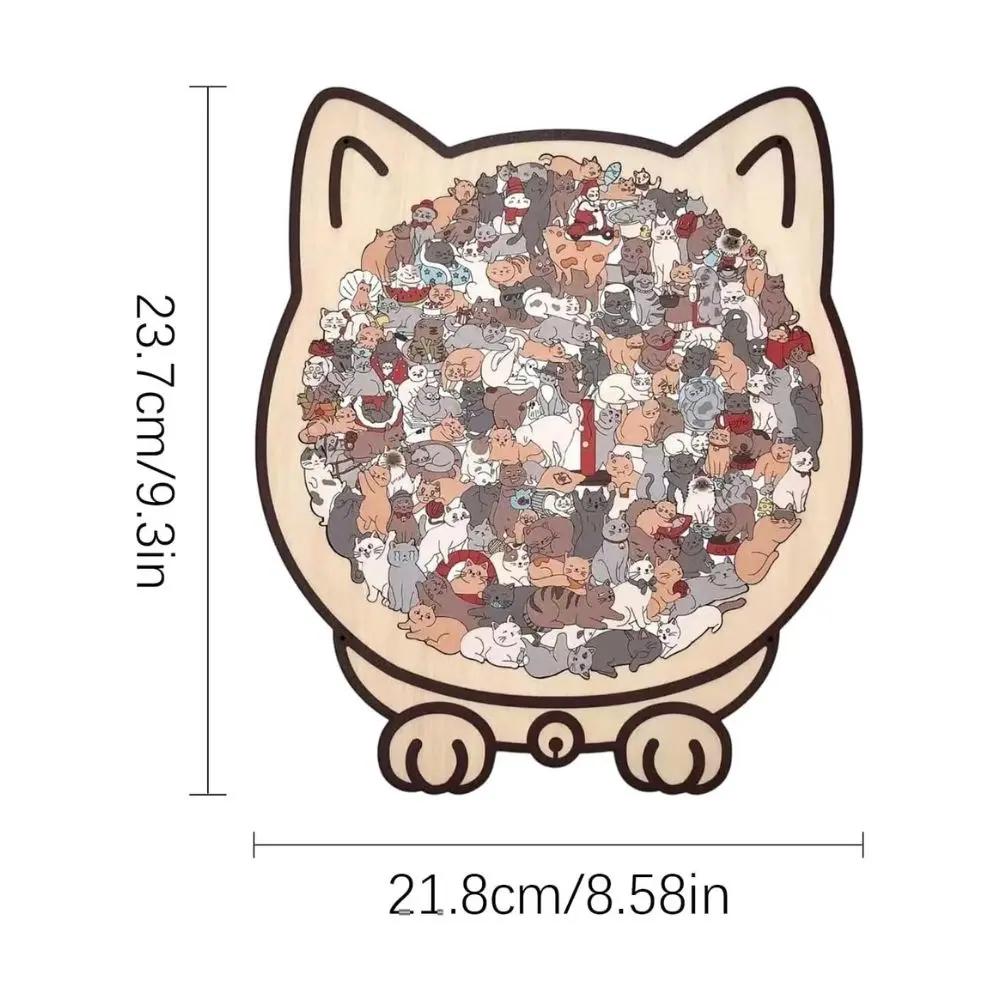 135-Piece Wooden Feline Jigsaw – Artistic Tabby Silhouette Puzzle for Relaxation | Thomler