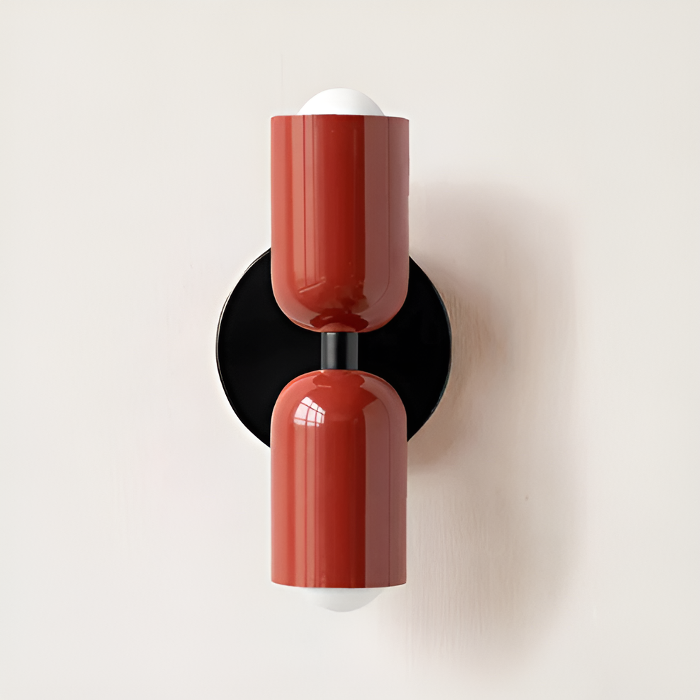 Wall Lamp Metal Plastic 12.0 cm Double Sided Beige Red Bedroom Hallway LED Lighting Modern Indoor Sconce | Thomler