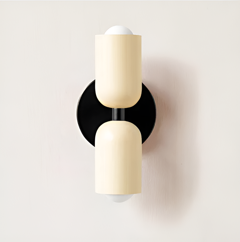 Wall Lamp Metal Plastic 12.0 cm Double Sided Beige Red Bedroom Hallway LED Lighting Modern Indoor Sconce | Thomler