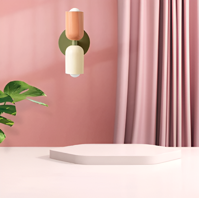 Wall Lamp Metal Plastic 12.0 cm Double Sided Beige Red Bedroom Hallway LED Lighting Modern Indoor Sconce | Thomler