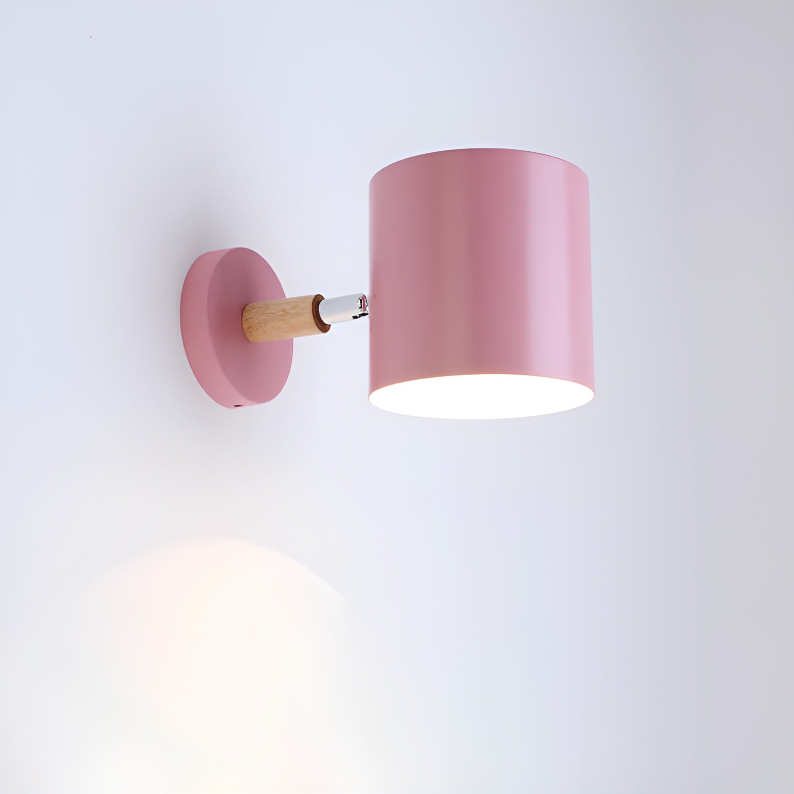 Wall Lamp Metal Wood 13.0 cm Pink Bedroom Bedside Adjustable Reading Light Scandinavian Indoor Lighting | Thomler