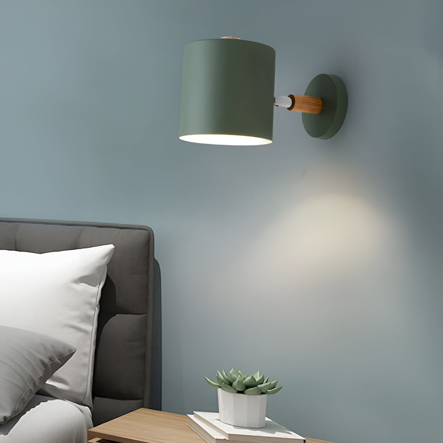 Wall Lamp Metal Wood 13.0 cm Pink Bedroom Bedside Adjustable Reading Light Scandinavian Indoor Lighting | Thomler