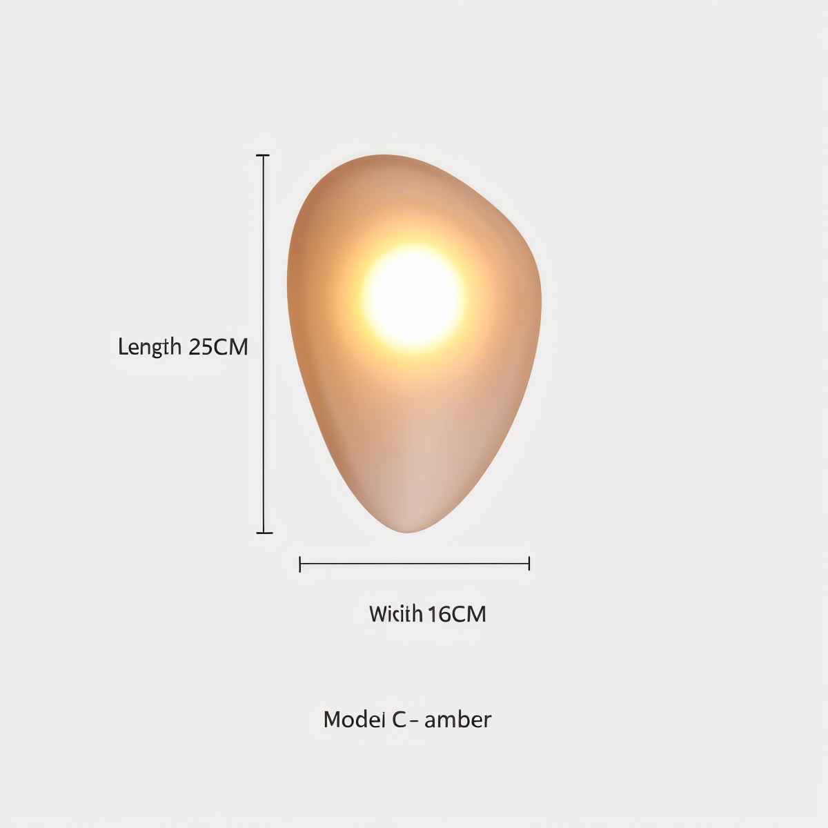 Glass Pebble-Shaped LED Wall Sconce – Warm White Light, Modern Minimalist Design for Living Room, Bedroom, Hallway – Blue, Amber, Smoke | Thomler