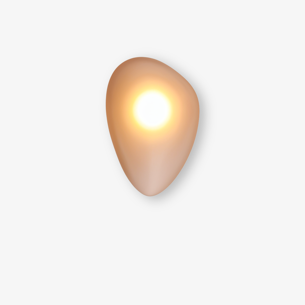 Glass Pebble-Shaped LED Wall Sconce – Warm White Light, Modern Minimalist Design for Living Room, Bedroom, Hallway – Blue, Amber, Smoke | Thomler