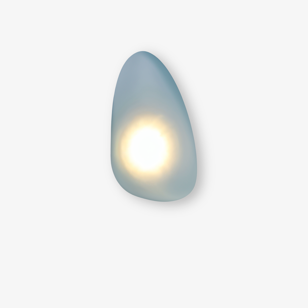 Glass Pebble-Shaped LED Wall Sconce – Warm White Light, Modern Minimalist Design for Living Room, Bedroom, Hallway – Blue, Amber, Smoke | Thomler