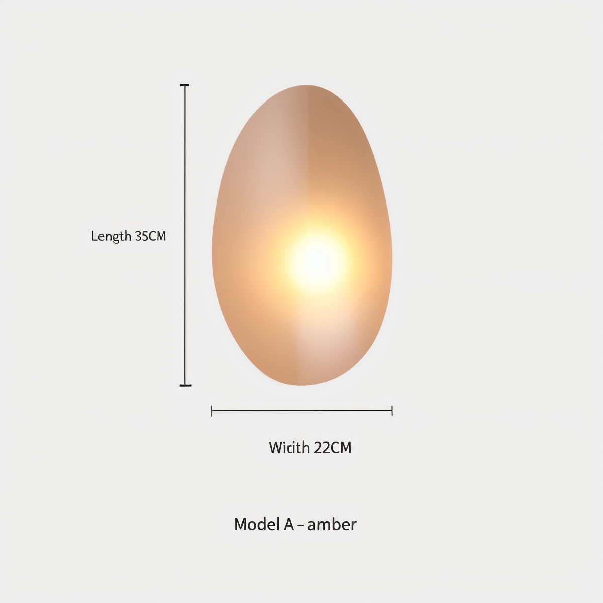 Glass Pebble-Shaped LED Wall Sconce – Warm White Light, Modern Minimalist Design for Living Room, Bedroom, Hallway – Blue, Amber, Smoke | Thomler