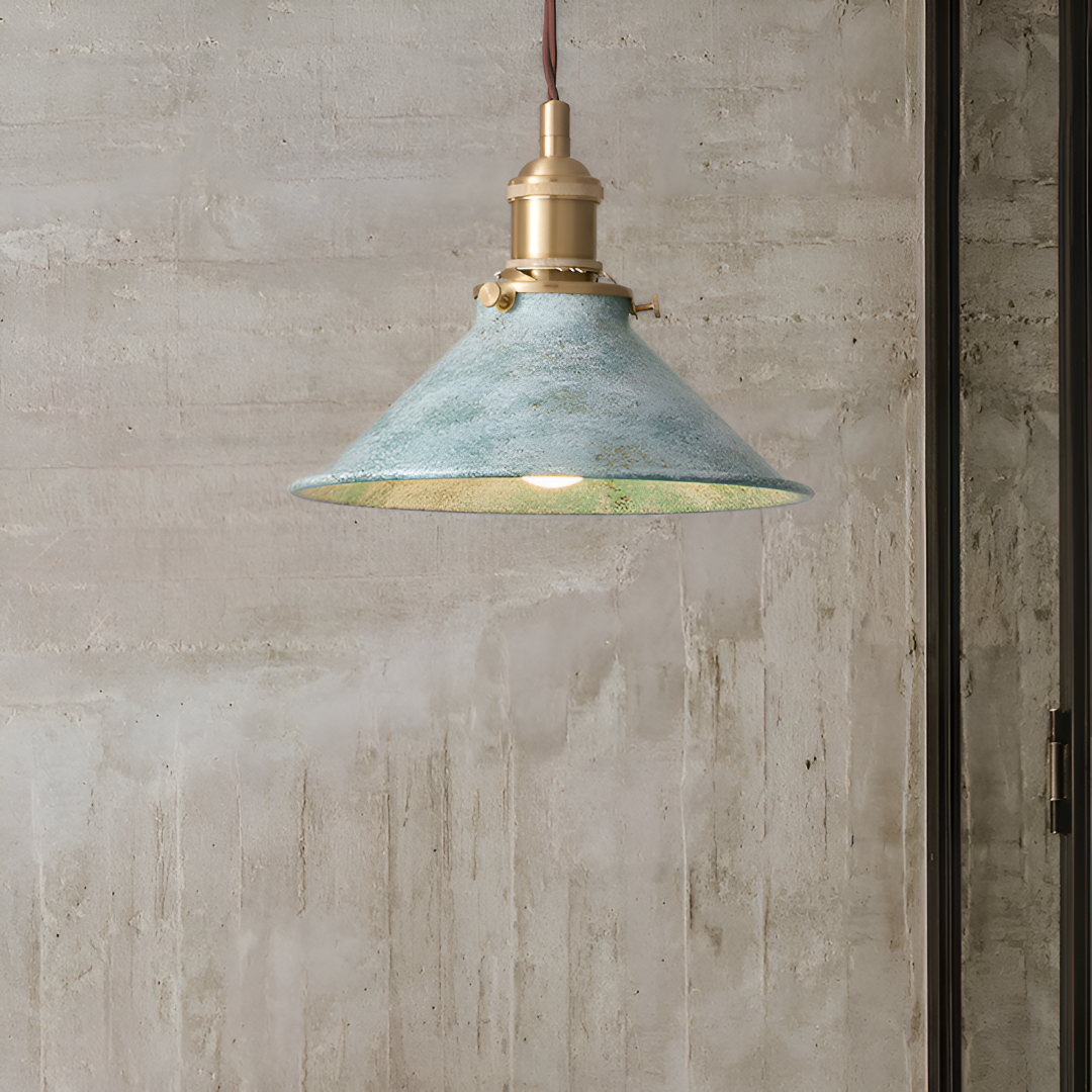 Pendant Light Iron 13.8 in Blue Adjustable Kitchen Island Dining Industrial Vintage Hanging Ceiling Lamp | Thomler
