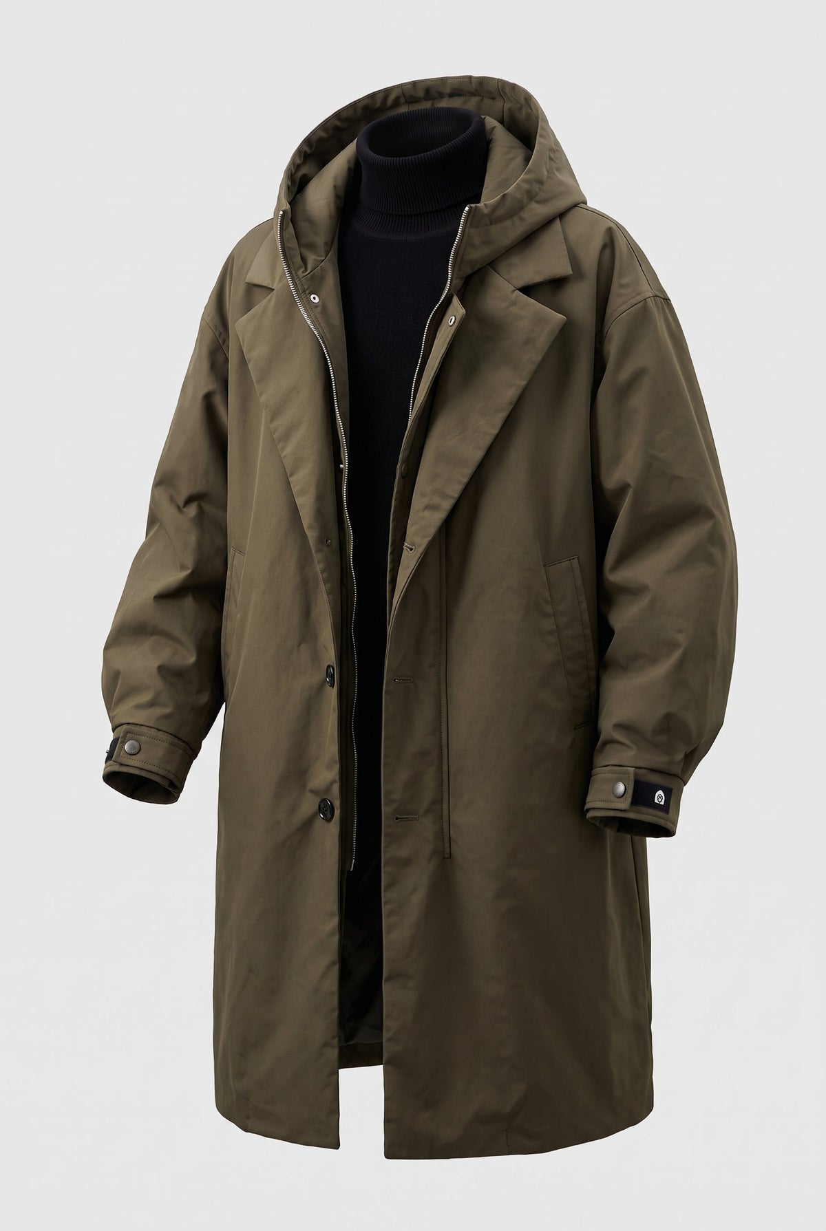 Men's Waterproof Jacket with Adjustable Hood and Front Zip Storm Guard for Rain Protection | Thomler