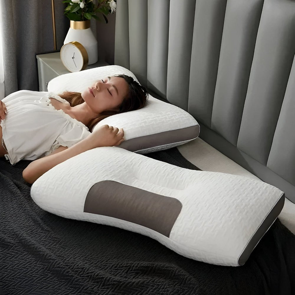 Sleep Support Pillow with Contoured Neck Design – Adjustable Loft Options for Back & Side Sleepers | Thomler