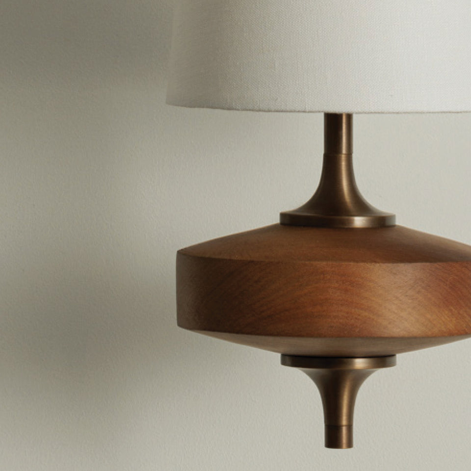 Wall Lamp Wood Fabric Shade 13.8 in Indoor Bedroom Hallway Lighting Double Head Sconce Decorative Lighting Fixture | Thomler