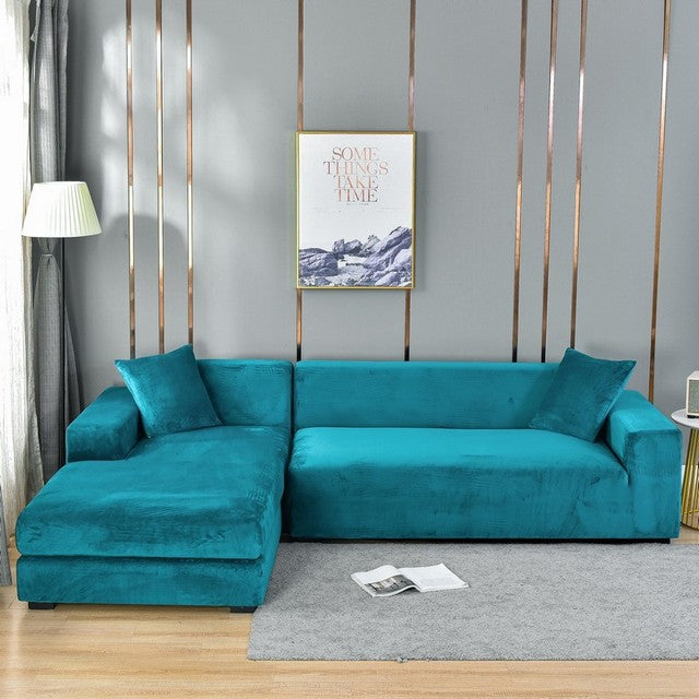 Stretch Velvet Couch Cover with Full Frame Protection for Living Room Sofas – Universal Fit Slipcover | Thomler