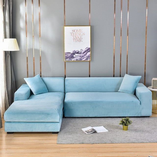 Stretch Velvet Couch Cover with Full Frame Protection for Living Room Sofas – Universal Fit Slipcover | Thomler