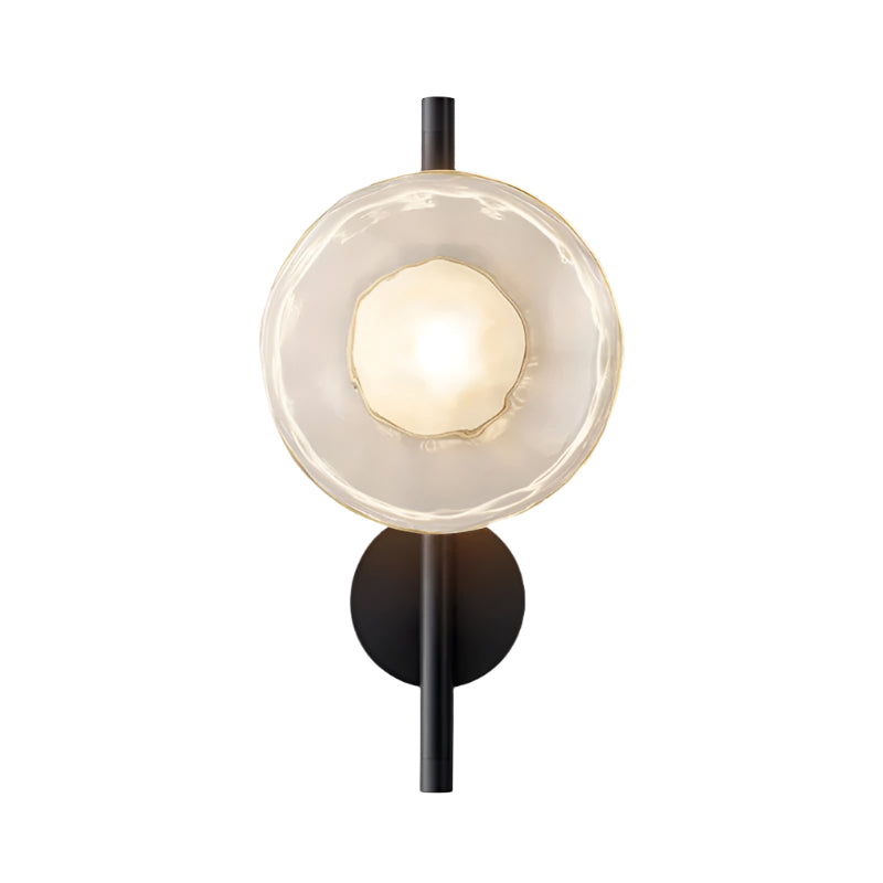 Navando | Mondgeblazen glas wandlamp met aluminium frame