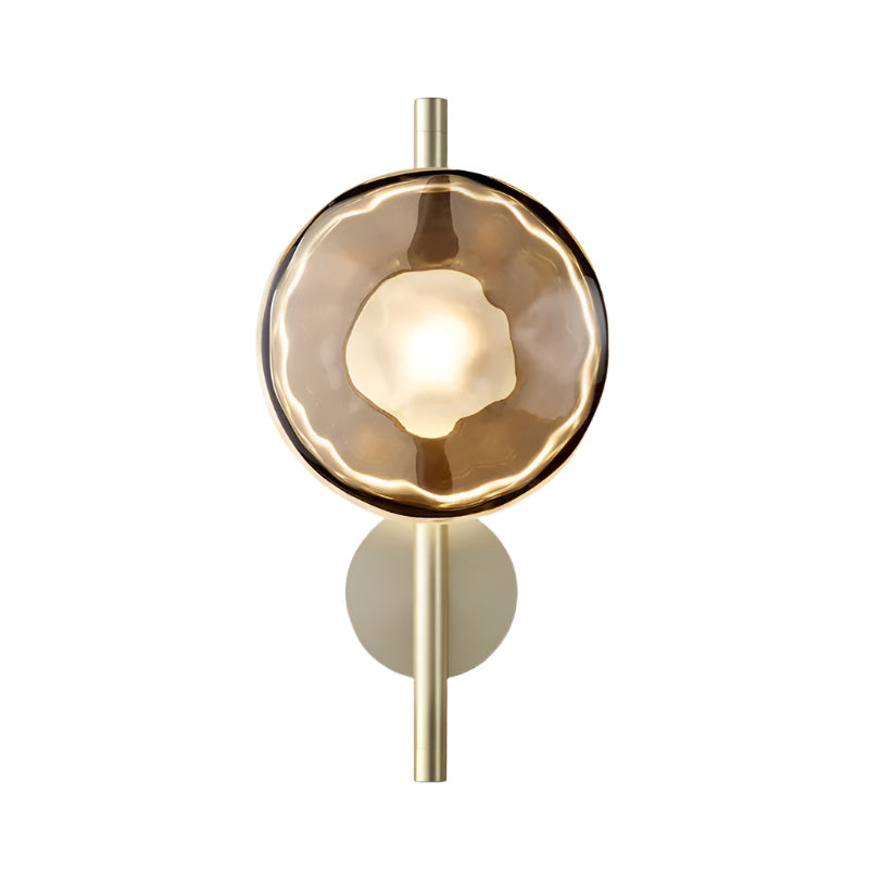 Navando | Mondgeblazen glas wandlamp met aluminium frame