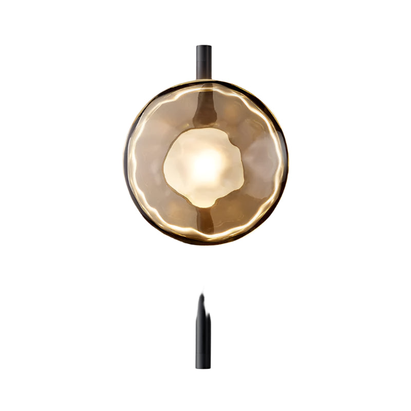Navando | Mondgeblazen glas wandlamp met aluminium frame