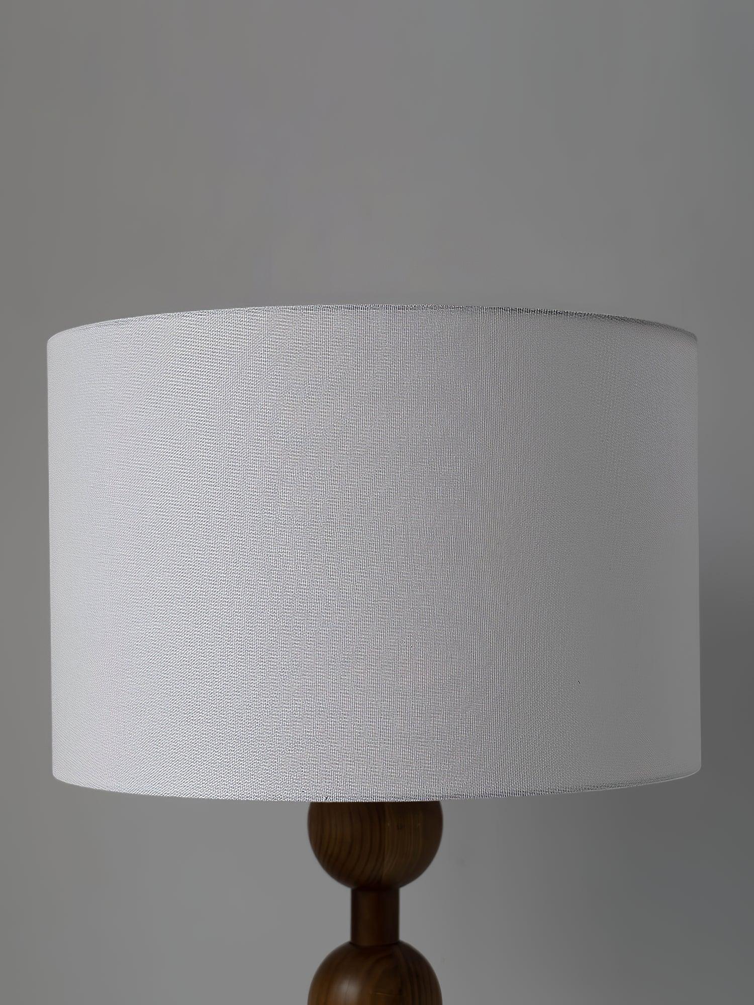 Floor Lamp Ash Wood 63 in White Fabric Shade Living Room Bedroom Accent Lighting | Thomler