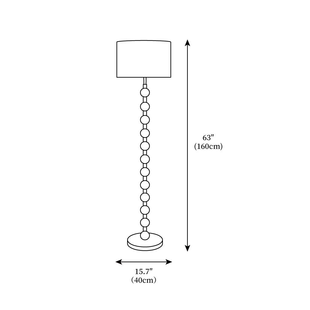Floor Lamp Ash Wood 63 in White Fabric Shade Living Room Bedroom Accent Lighting | Thomler