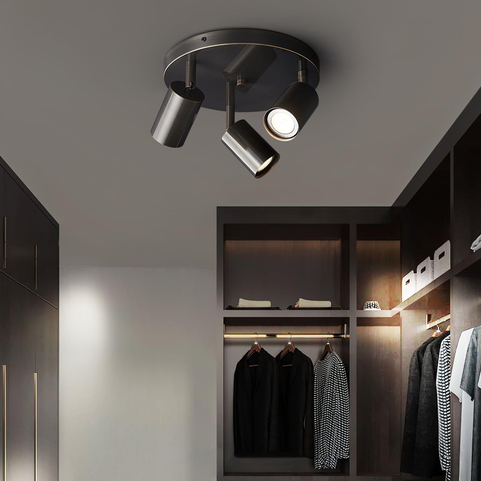 Ceiling Light Metal 11.8 in Multi Head Brass Kitchen Adjustable Spotlight Fixture Modern Indoor Lighting | Thomler