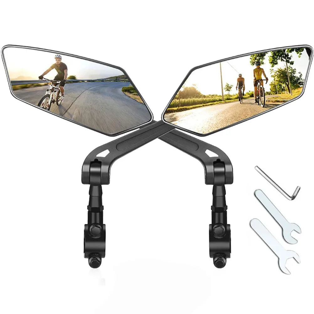 Handlebar Rearview Mirrors for Bicycles & Scooters – 2-Pack Wide-View Reflectors with Adjustable Rotation & Quick Clamp Mount | Thomler