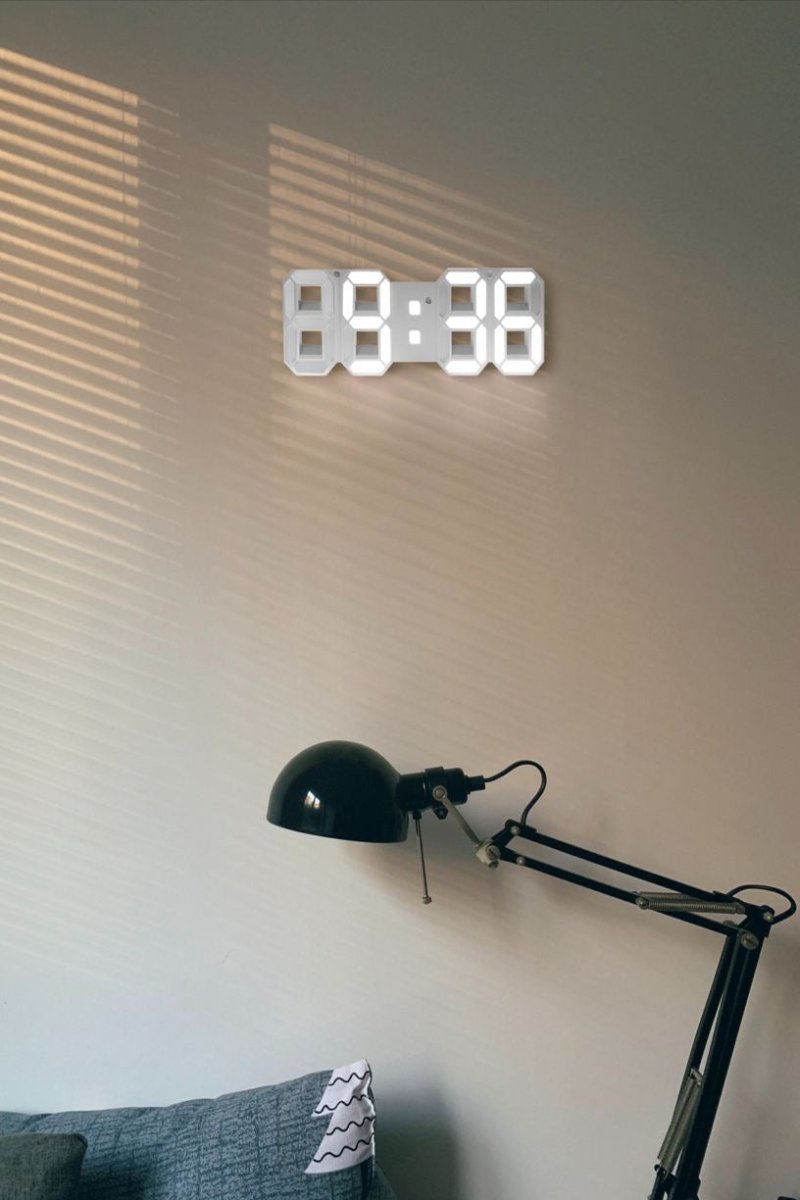 3D LED Digital Wall Clock with Adjustable Brightness | Modern Minimalist Display for Living Room, Bedroom & Office | USB Powered Time Piece | Thomler