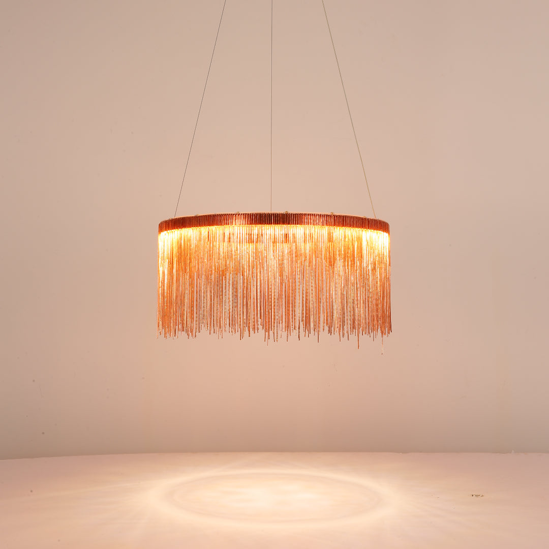 Waterfall Chain LED Chandelier Modern Metal Statement Light for Dining Room & Bedroom | Thomler