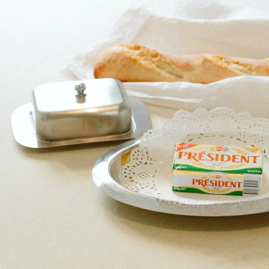 Butter Dish Stainless Steel 19.0 cm Vintage Style Table Serving Kitchen Countertop Covered Butter Keeper Container | Thomler