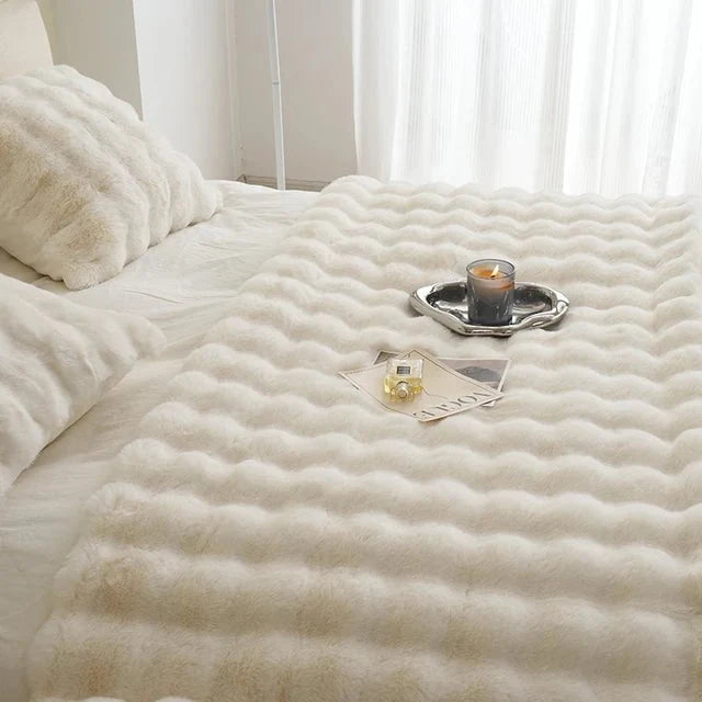 Plush Faux Fur Throw Blanket with Silky Soft Texture for Couch, Bed & Living Room Decor in Multiple Colors | Thomler