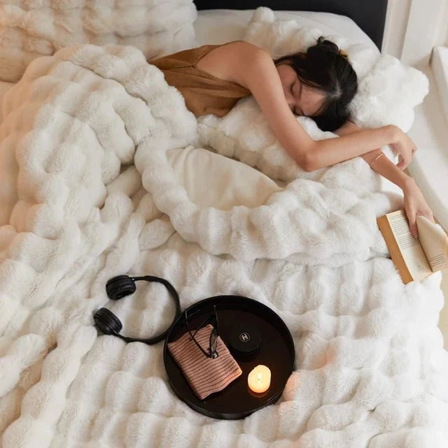 Plush Faux Fur Throw Blanket with Silky Soft Texture for Couch, Bed & Living Room Decor in Multiple Colors | Thomler