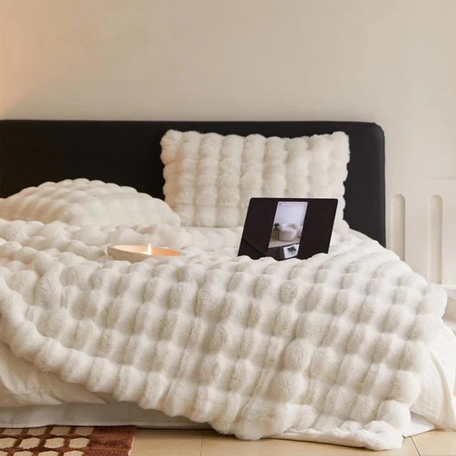 Plush Faux Fur Throw Blanket with Silky Soft Texture for Couch, Bed & Living Room Decor in Multiple Colors | Thomler
