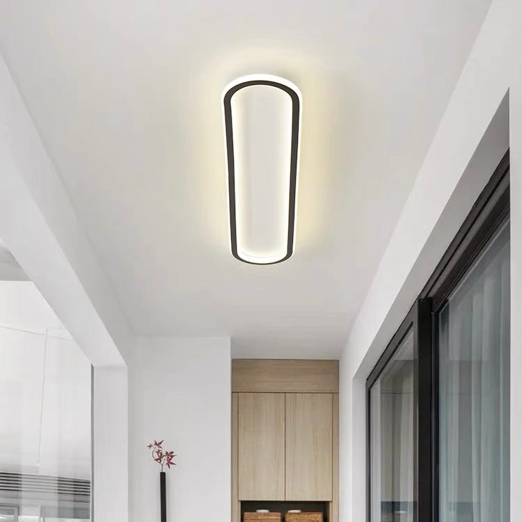 Ceiling Light Integrated LED Elongated Rounded Black White Hallway Bedroom Living Room Modern Flush Mount Lighting | Thomler