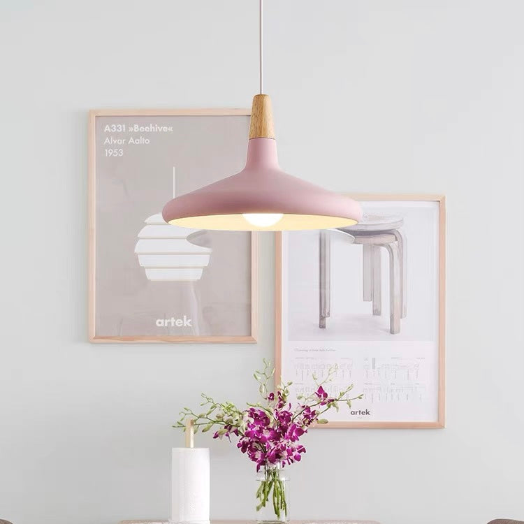 Pendant Light Aluminium Wood E27 White Dining Room Kitchen Island Scandinavian Ceiling Lighting | Thomler