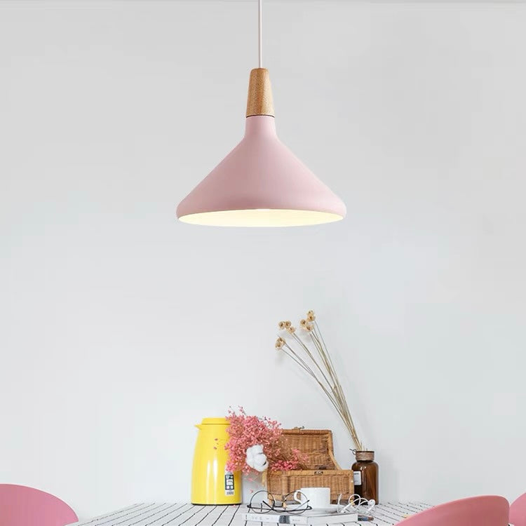 Pendant Light Aluminium Wood E27 White Dining Room Kitchen Island Scandinavian Ceiling Lighting | Thomler