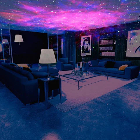 Galaxy Projector ABS Plastic 5 in Home Bedroom Ceiling Night Light 21 Colors Bluetooth Music Remote Controlled Ambiance Lamp | Thomler