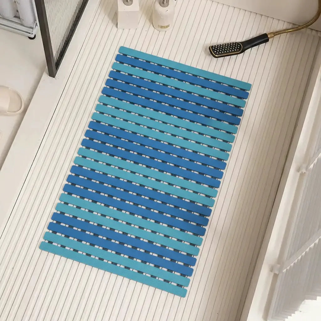Textured Silicone Shower Mat with Suction Grip | Anti-Slip Bathroom Floor Cover for Tubs and Stalls | Drainage Design for Safety | Thomler