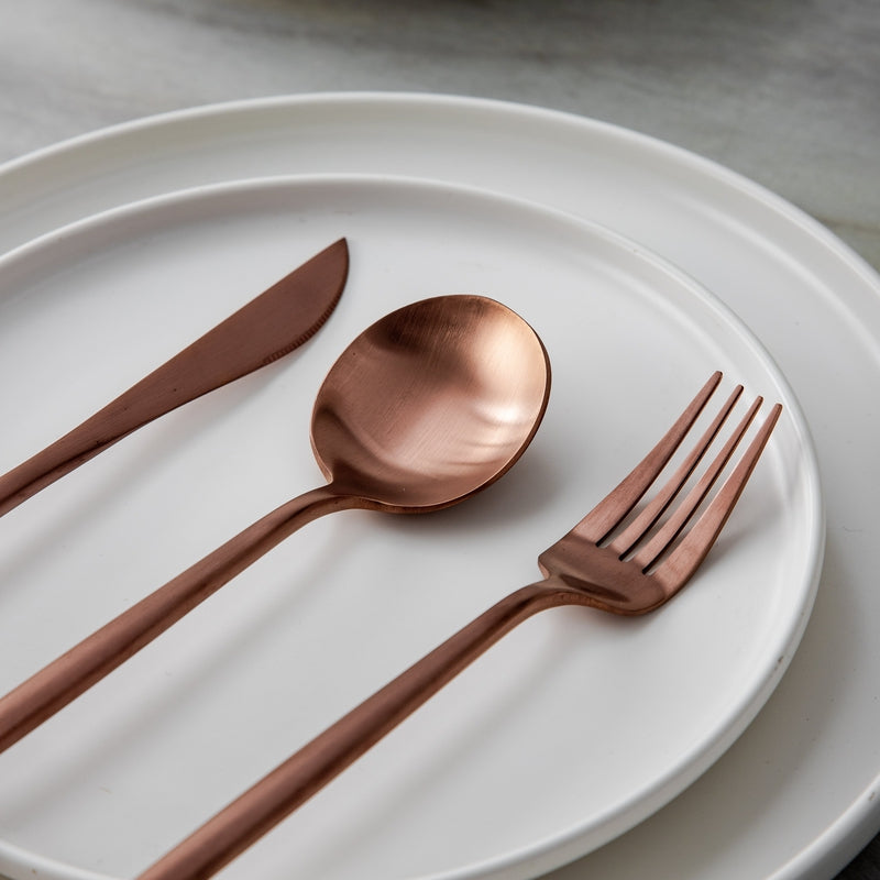 Stainless Steel Flatware Set – Matte Finish 5-Piece Place Settings for Everyday & Formal Dining | Thomler