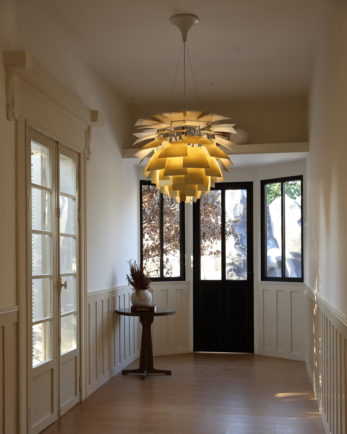 Pendant Light Metal Pinecone 20 in Adjustable Living Room Dining Area Chandelier Decorative Ceiling Fixture | Thomler