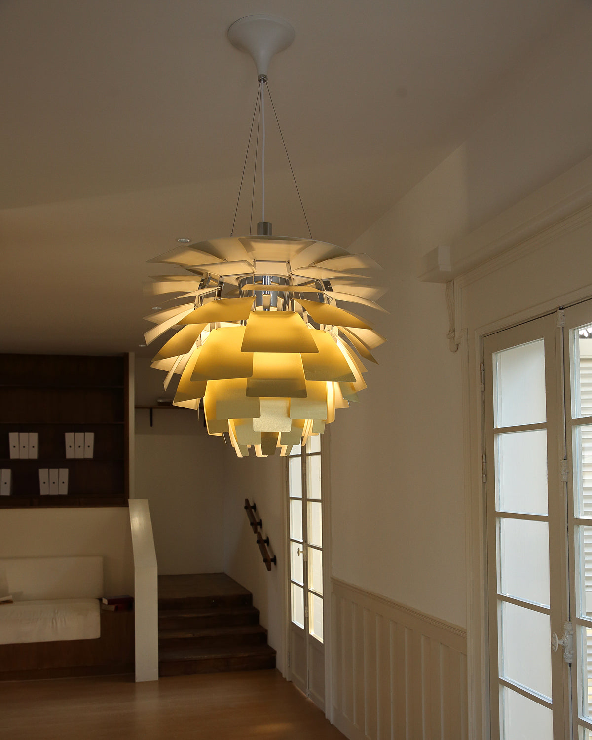 Pendant Light Metal 48.0 cm 18.9" Warm White Dining Room Adjustable Hanging Ceiling Lamp Pinecone Style E27 | Thomler