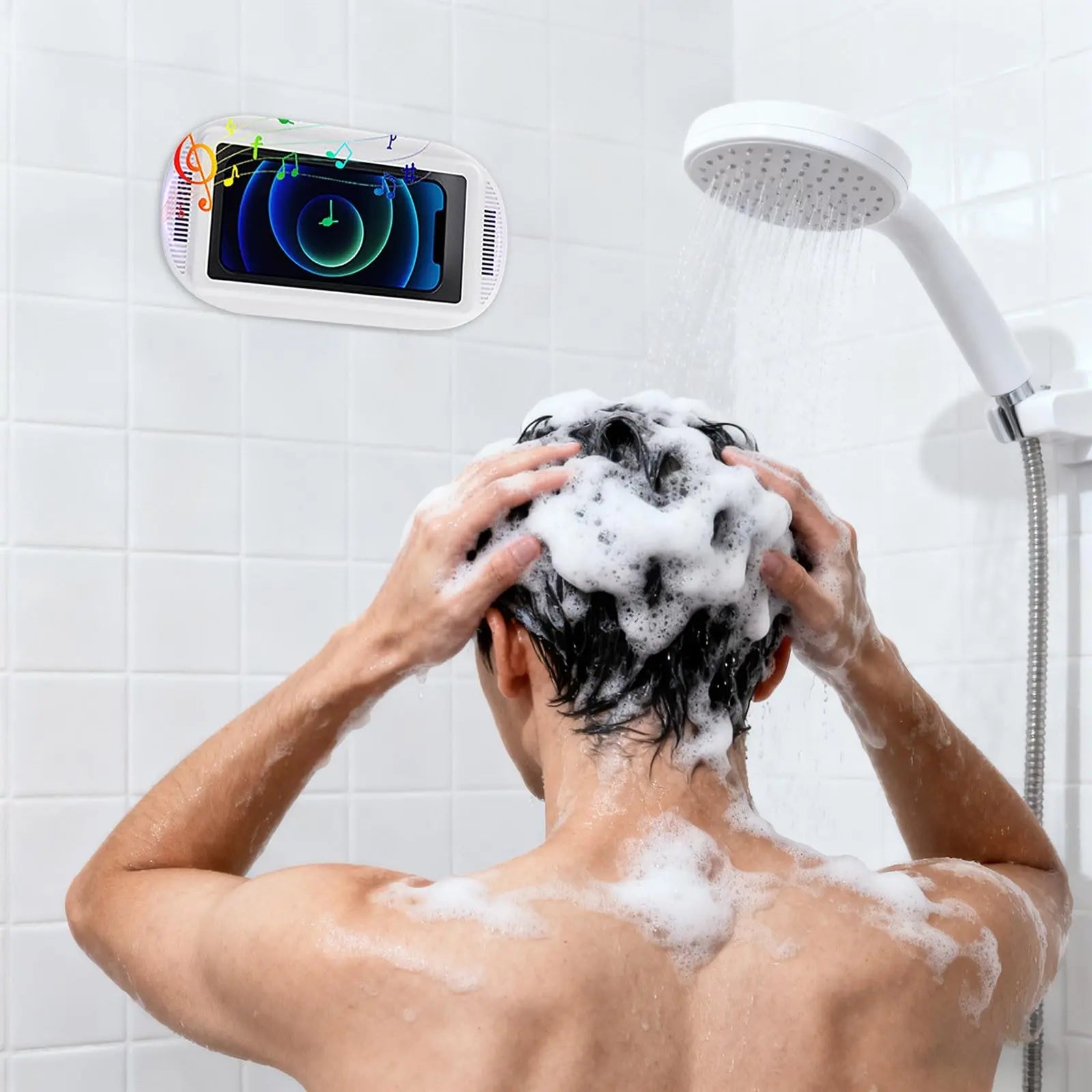 Wall-Mount Rotating Waterproof Phone Case for Shower & Bathroom with Touch Screen Access | Thomler