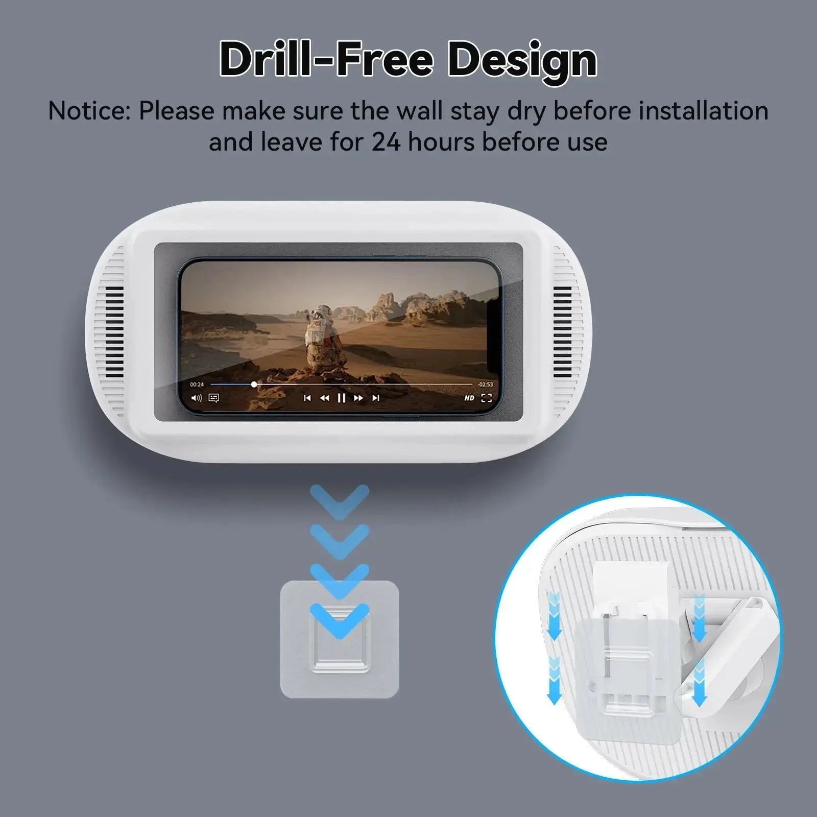 Wall-Mount Rotating Waterproof Phone Case for Shower & Bathroom with Touch Screen Access | Thomler